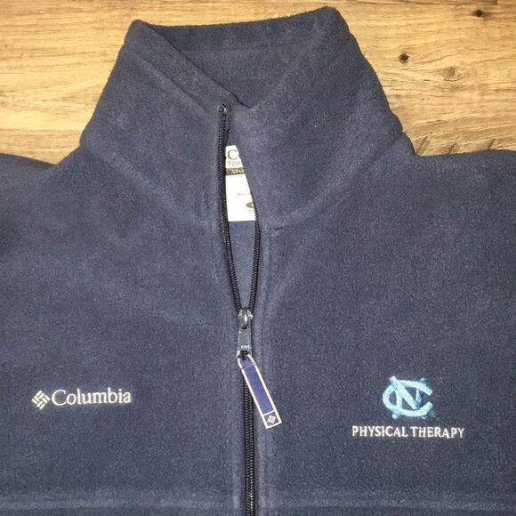 Blue Columbia UNC PT Medicine Tarheels Fleece Hiking Trail Jacket Bill Belichick - Picture 2 of 6